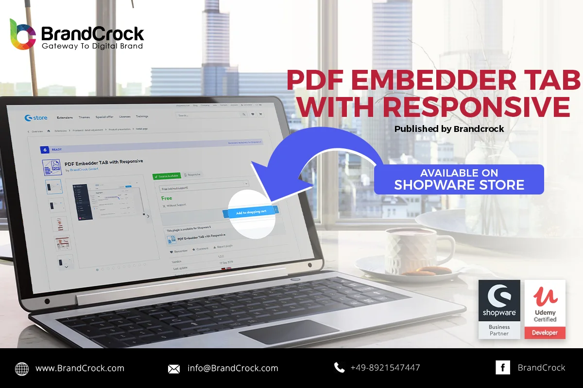 PDF Embedder Registerkarte mit Responsive Shopware 6 Plugin | BrandCrock