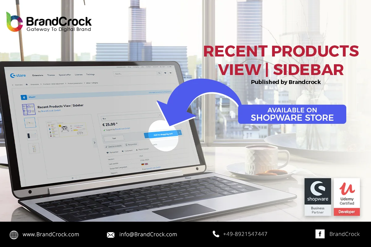 Neueste Produkte Ansicht Seitenleiste Shopware 6 Plugin | BrandCrock