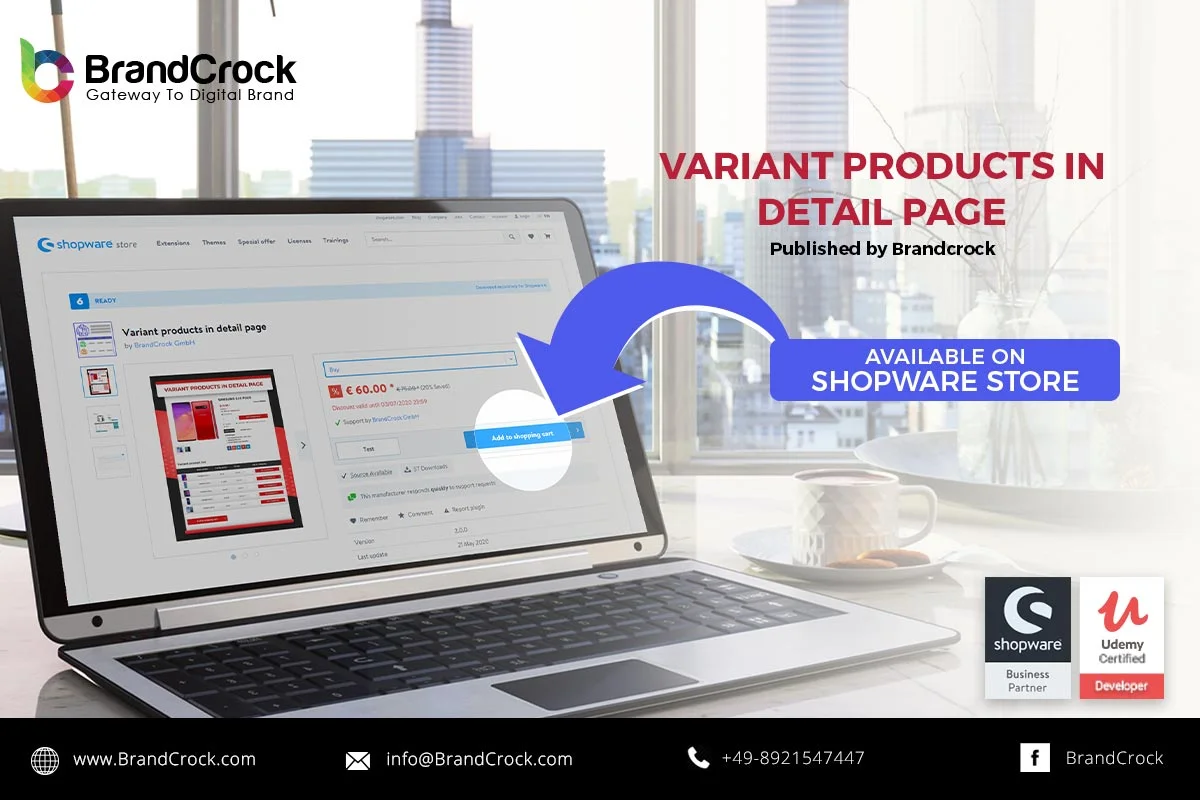 Variant products in detail page Shopware 6 plugin | BrandCrock