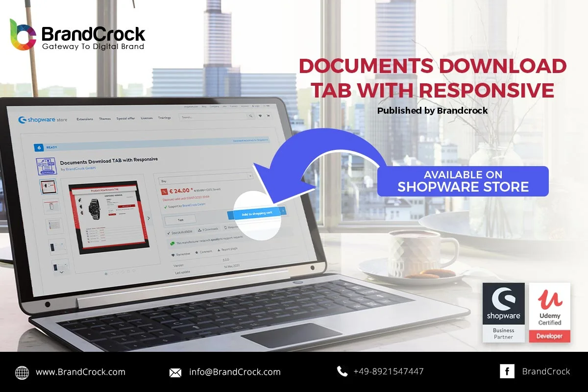 Dokumente Download TAB mit Responsive Shopware 6 Plugin | BrandCrock