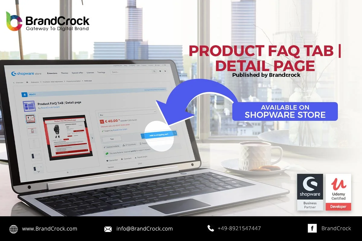 Product FAQ TAB Detail page Shopware 6 plugin | BrandCrock