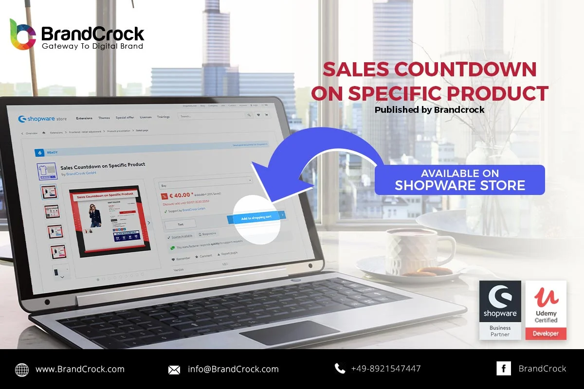 Verkaufs-Countdown für bestimmte Produkte Shopware 6 plugin | BrandCrock
