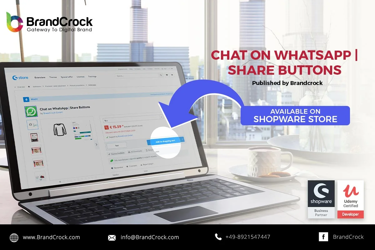 Chat on WhatsApp Share Buttons Shopware 6 Plugin | BrandCrock