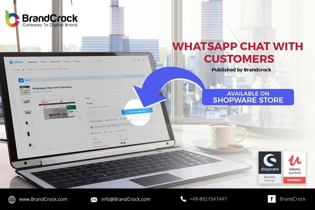 WhatsApp Chat with Customers Shopware 6 Plugin | BrandCrock